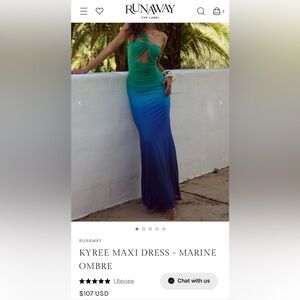 Runaway The Label Kyree Blue and Green Maxi Dress